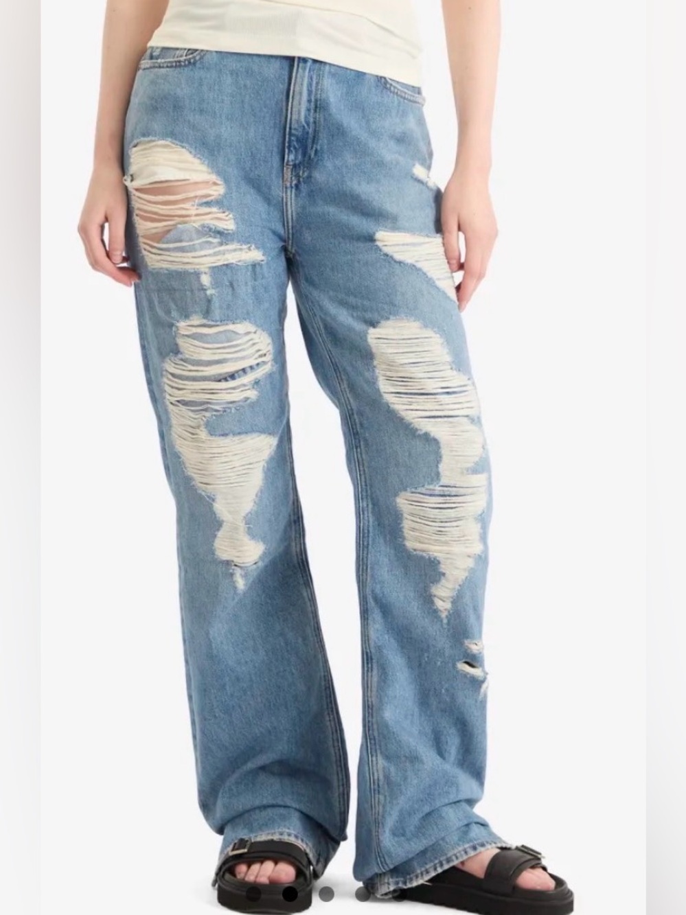 NWT Good American Khloe Shredded High Waist Jeans Indigo - Size 30
